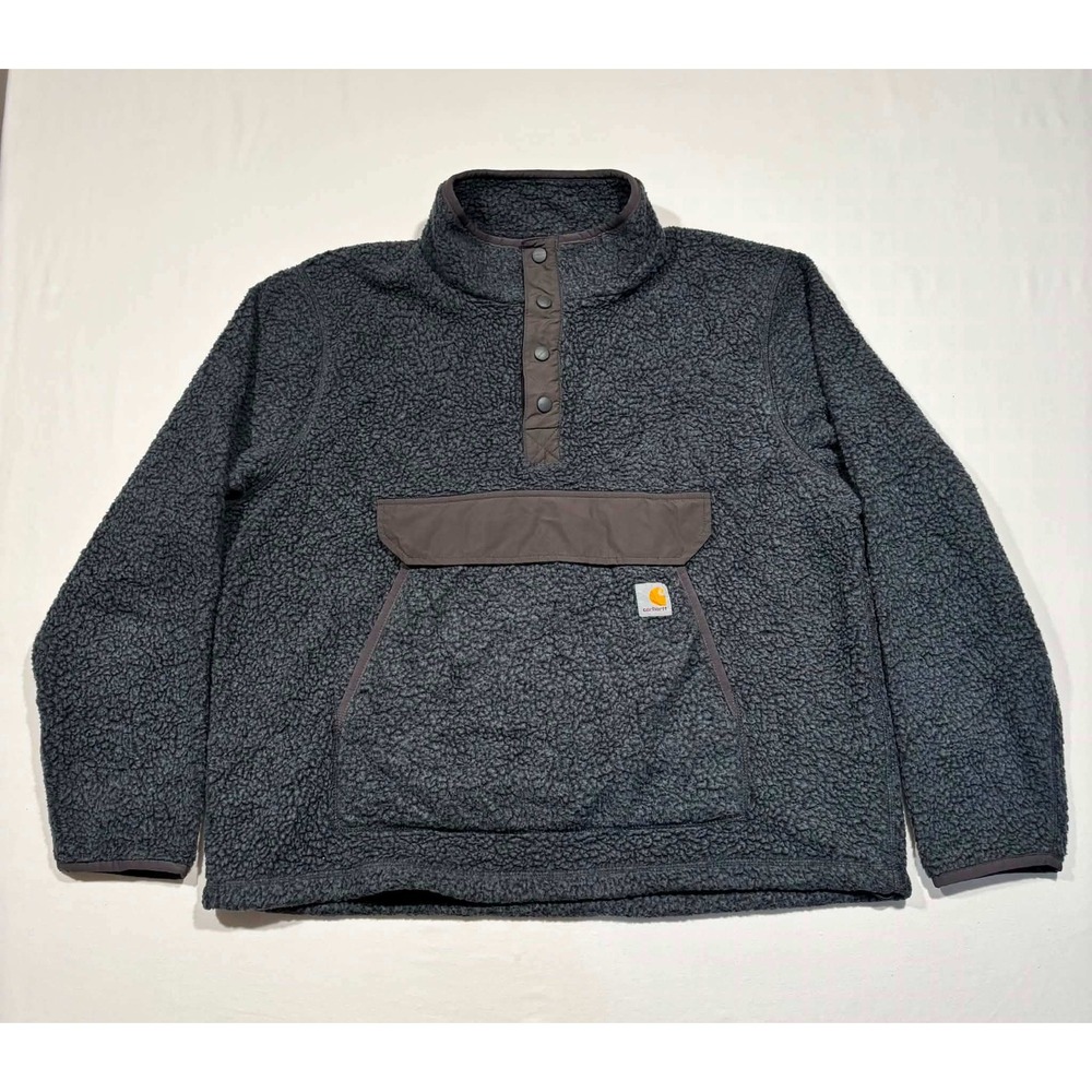 Carhartt Mens Relaxed Fit Sherpa Fleece Pullover Gray OJ4991-M‎ Large